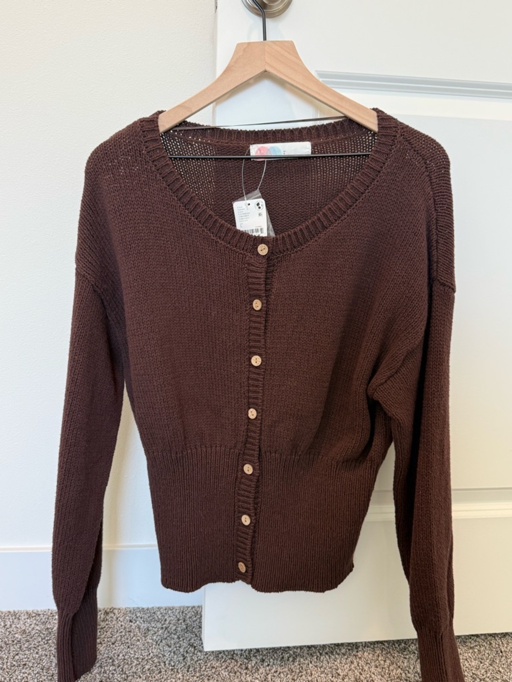 Free People Button-Front Knit Sweater Cardigan